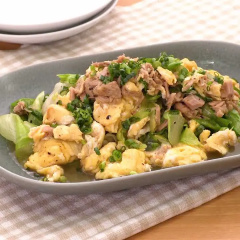 レタスとツナのふんわり卵炒め